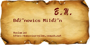 Bánovics Milán névjegykártya